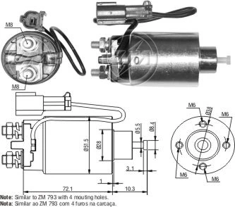 Elektromagnes rozrusznika do Nissan Prairie M11