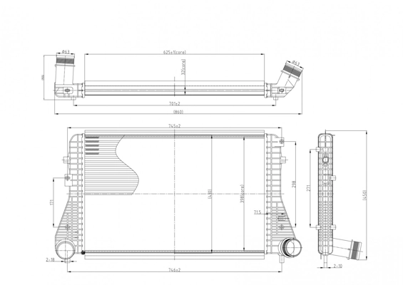 Do koszyka Chłodnica intercoolera Volkswagen Jetta VI 162, 163, AV3, AV2, AY2, AY3