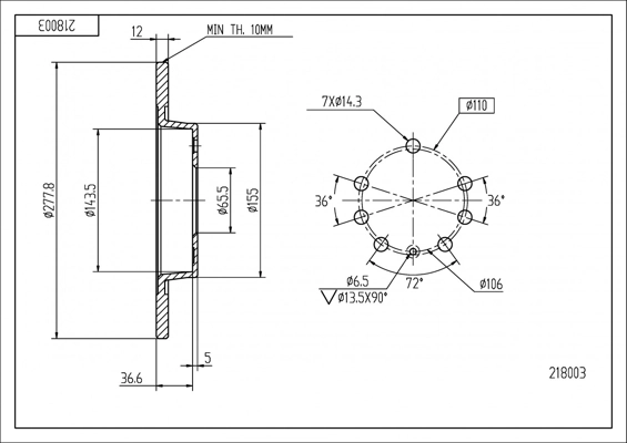Tarcza hamulcowa tylna Opel Vectra C