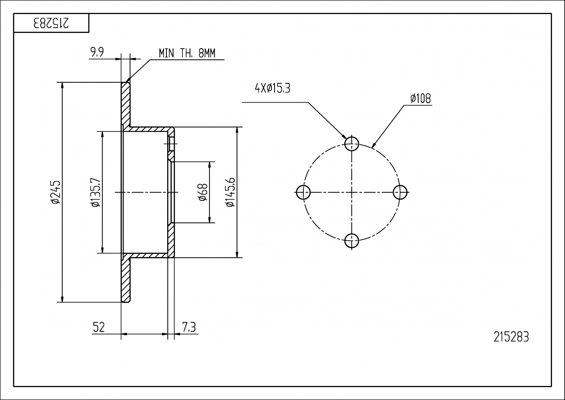 Tarcza hamulcowa tylna do Audi 90 B3 89, 89Q, 8A