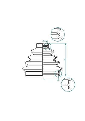 Osłona przegubu homokinetycznego półosi przedniej zewnętrzna Mazda RX-8 SE