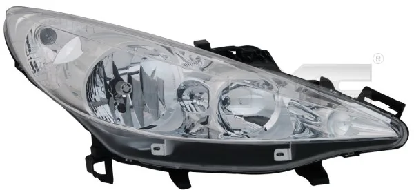 Reflektor prawy do Peugeot 207  WA, WC