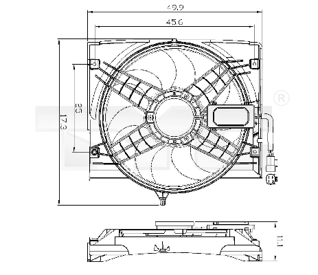 Dyfuzor chłodnicy, w komplecie z silnikiem i wirnikiem AND 30959136 cena, od 112,37 USD