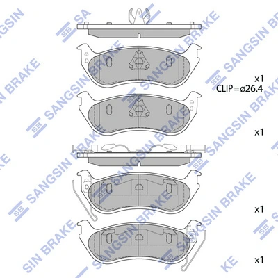 Okładziny (klocki) do hamulców tarczowych tylne Chrysler 2AMV4882AC cena, od 26,77 USD