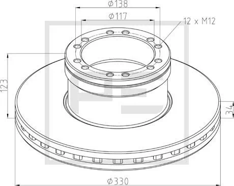 Tarcza hamulcowa przednia DAF 45