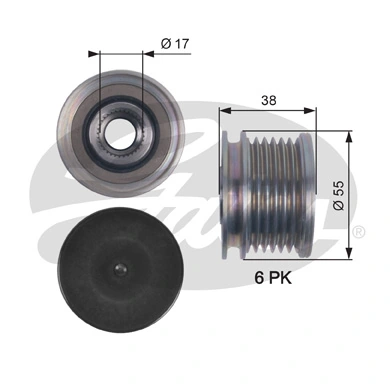 OAP7124 Gates Koło pasowe alternatora