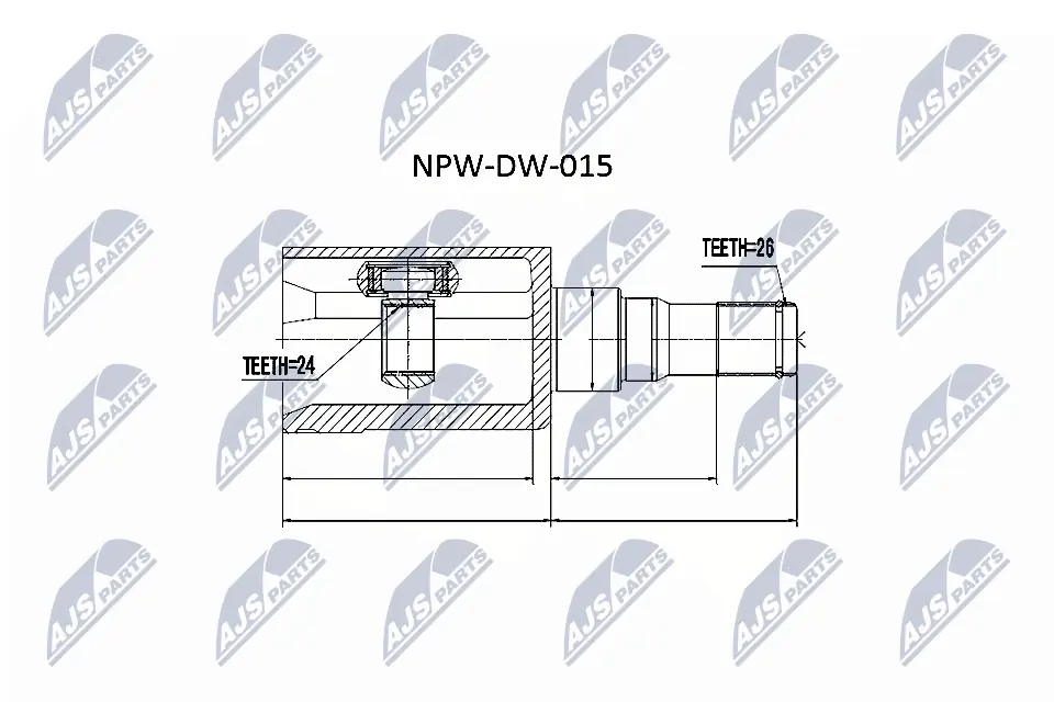 NPWDW015 NTY Przegub homokinetyczny przedni wewnętrzny