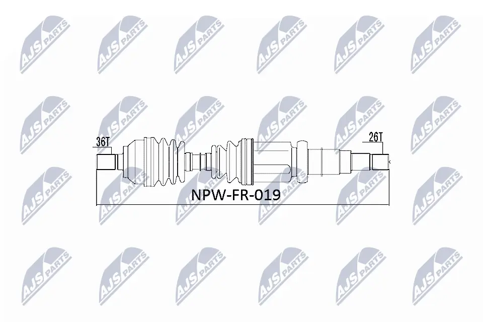 NPWFR019 NTY Półoś napędowa przednia prawa