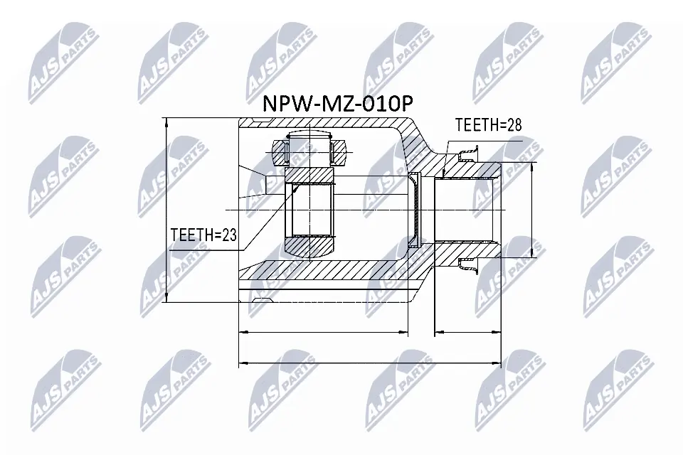 NPWMZ010P NTY Przegub homokinetyczny wewnętrzny przedni prawy