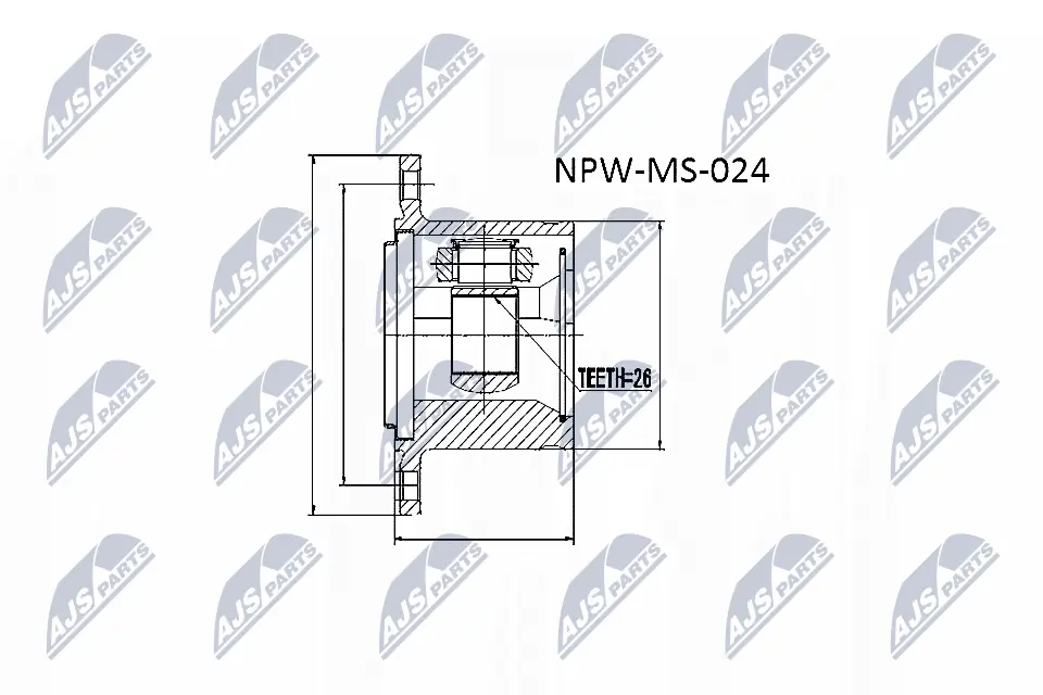 NPWMS024 NTY Przegub homokinetyczny wewnętrzny przedni prawy