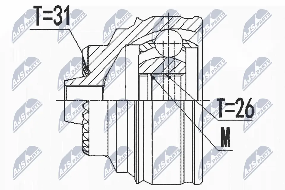 Do koszyka Przegub homokinetyczny przedni zewnętrzny Mini COUNTRYMAN  F60