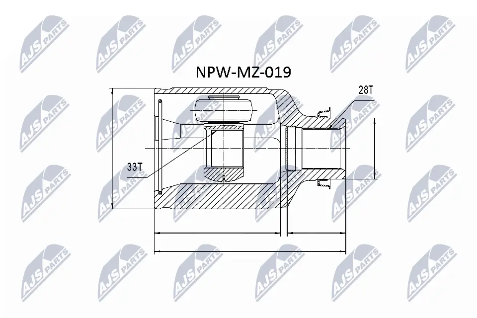 NPWMZ019 NTY Przegub homokinetyczny wewnętrzny przedni prawy