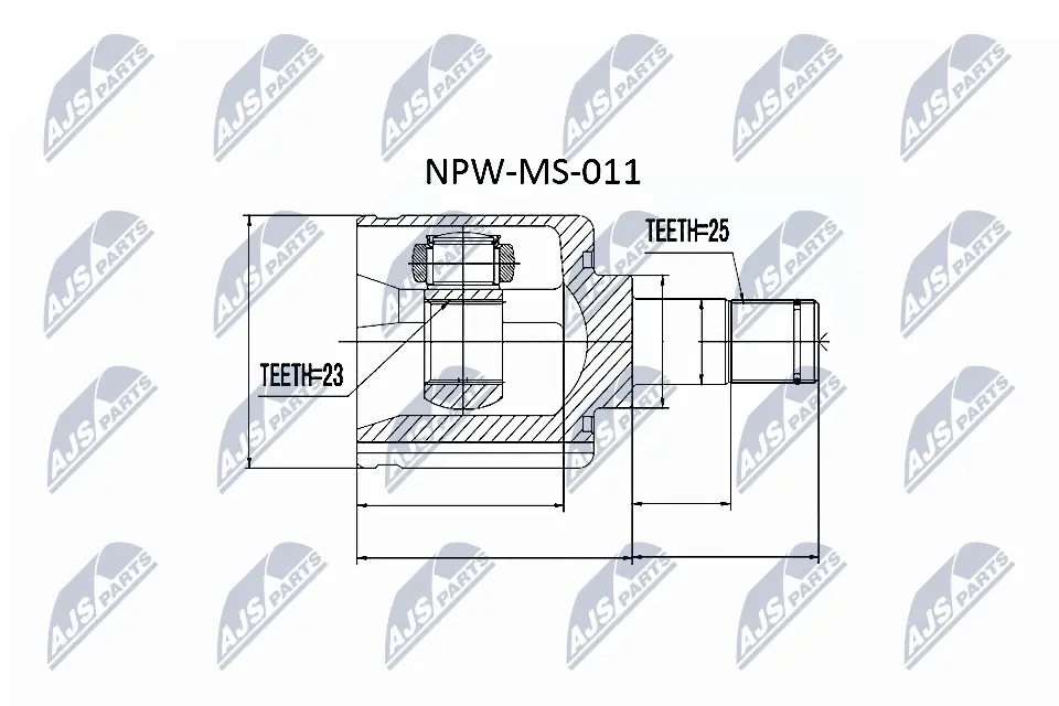 NPWMS011 NTY Przegub homokinetyczny przedni wewnętrzny