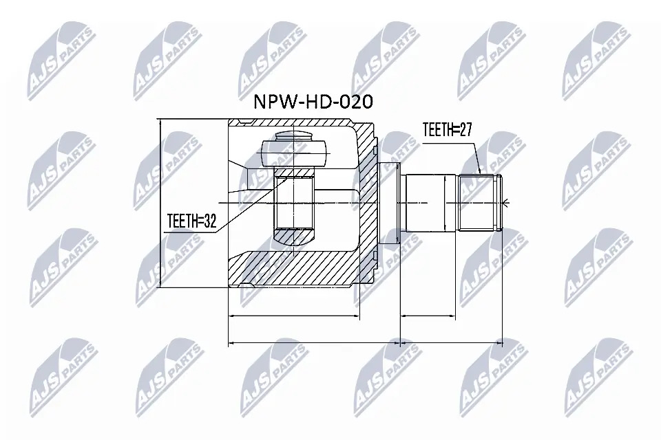 NPWHD020 NTY Przegub homokinetyczny wewnętrzny przedni prawy