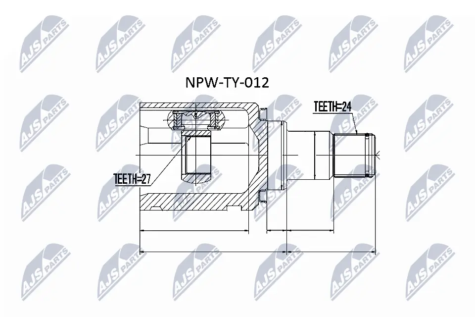 NPWTY012 NTY Przegub homokinetyczny wewnętrzny przedni lewy