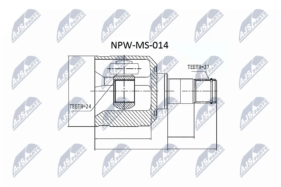 NPWMS014 NTY Przegub homokinetyczny przedni wewnętrzny