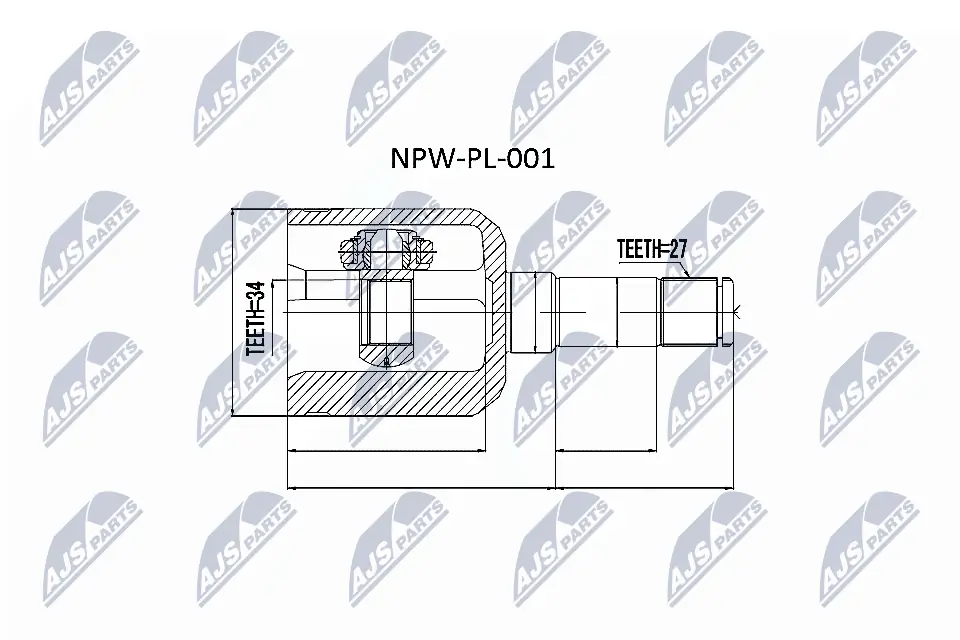 NPWPL001 NTY Przegub homokinetyczny przedni wewnętrzny