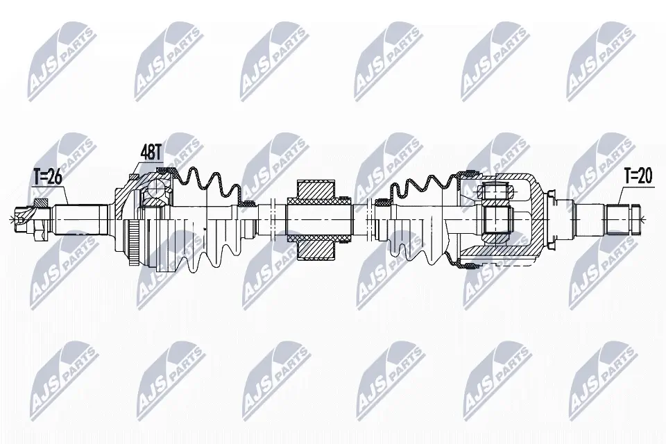 Do koszyka 434104020 Toyota Półoś napędowa przednia prawa