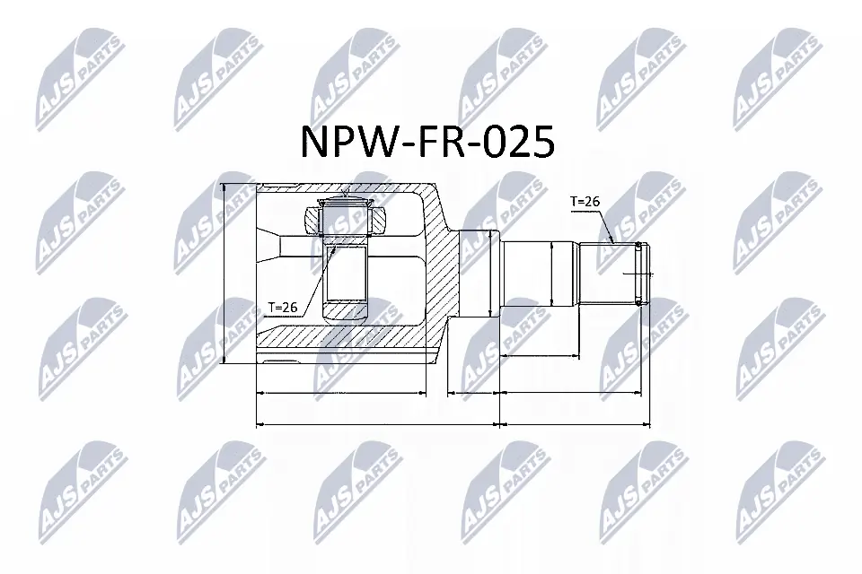 NPWFR025 NTY Przegub homokinetyczny wewnętrzny przedni lewy