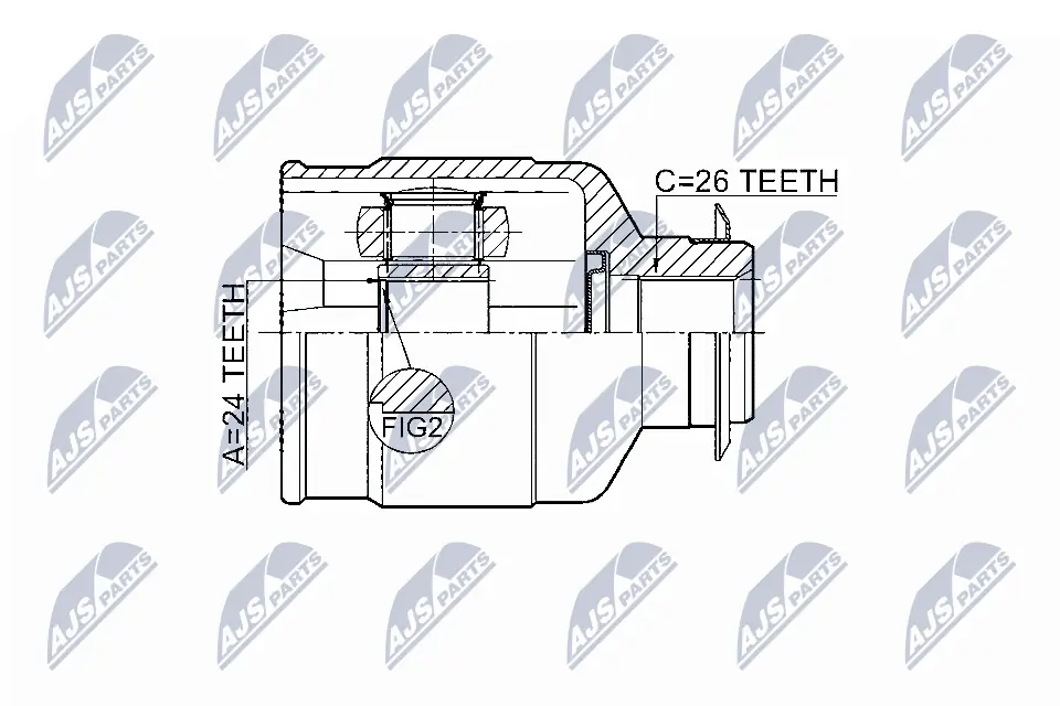 Przegub homokinetyczny wewnętrzny przedni prawy KIA Sportage 3 SL