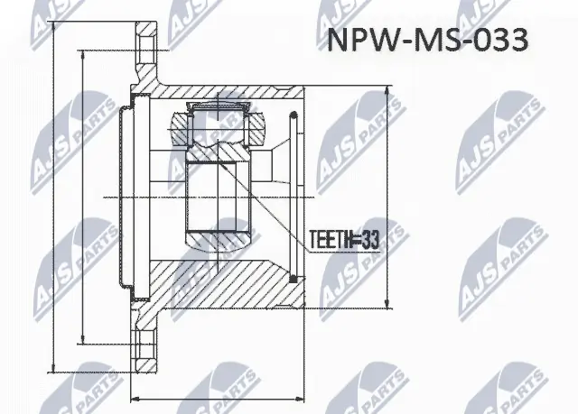 Przegub homokinetyczny wewnętrzny przedni prawy Mitsubishi Pajero III SUV (V70) (2000 - 2006) cena, od 53,15 USD