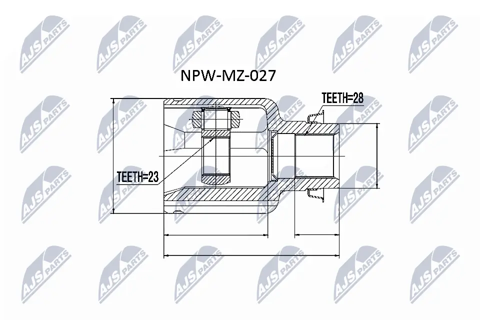 Przegub homokinetyczny wewnętrzny przedni prawy GG2522520 Mazda