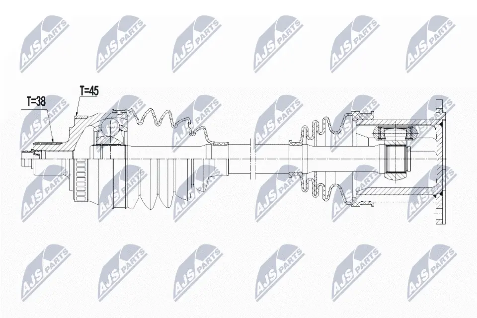 Półoś napędowa przednia lewa 302004190443 Magneti Marelli