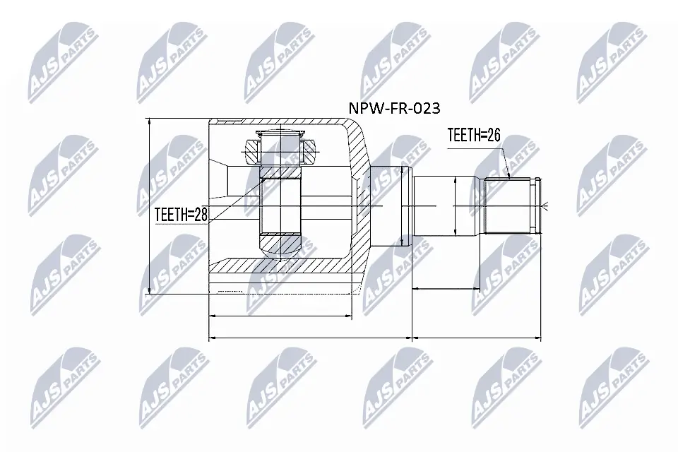 Przegub homokinetyczny wewnętrzny przedni lewy Ford Galaxy II CA1 minivan (WA6) (2006 - 2015) cena, od 52,15 USD