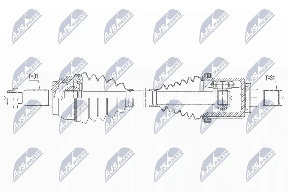 Półoś napędowa przednia lewa EJ323B437CC Land Rover