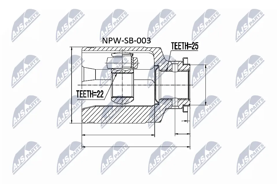 NPWSB003 NTY Przegub homokinetyczny przedni zewnętrzny