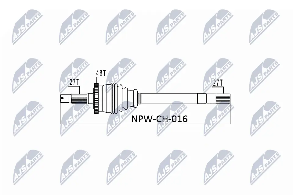 NPWCH016 NTY Półoś napędowa przednia prawa