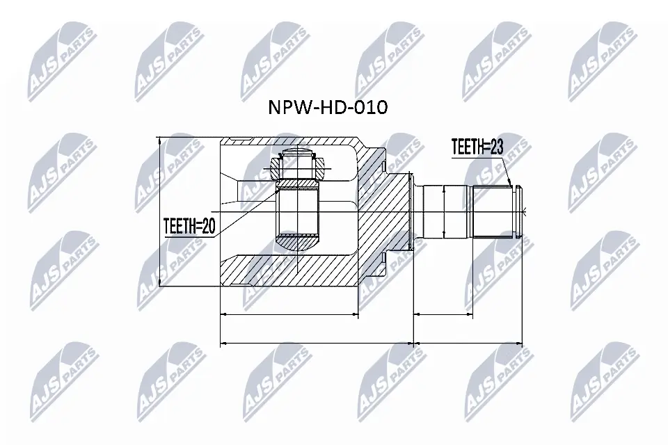 NPWHD010 NTY Przegub homokinetyczny wewnętrzny tylny