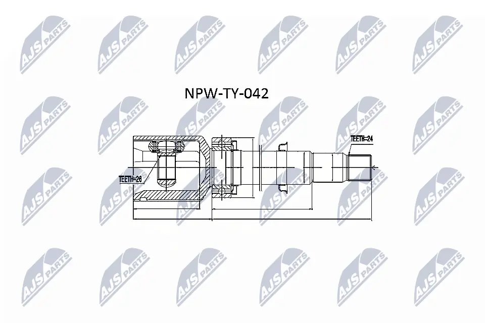 NPWTY042 NTY Przegub homokinetyczny przedni wewnętrzny