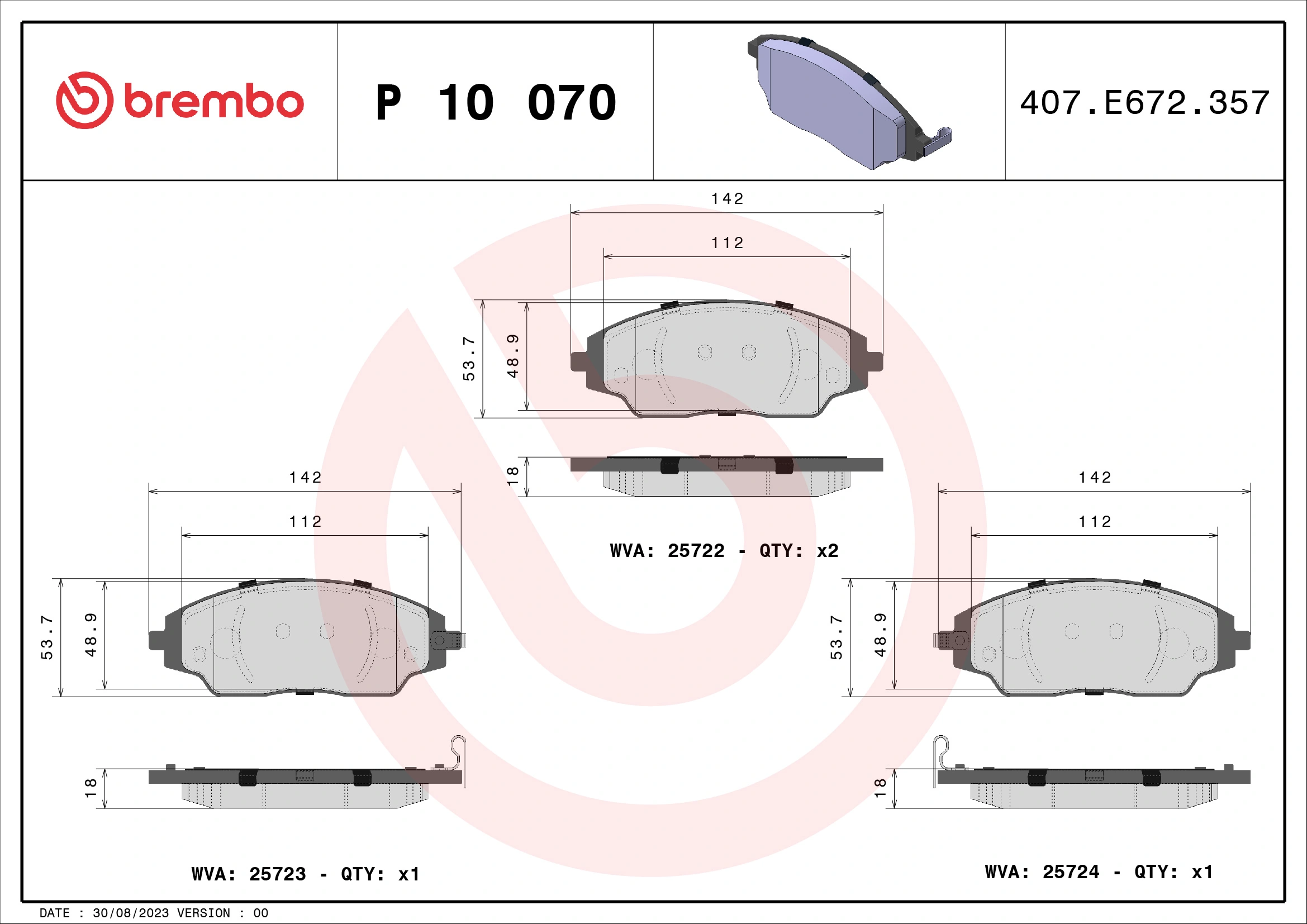 P10070 Brembo