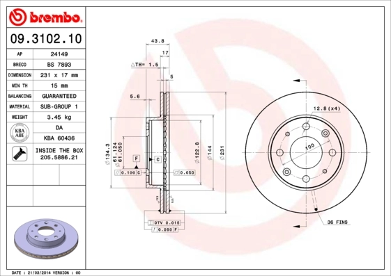 09310210 Brembo