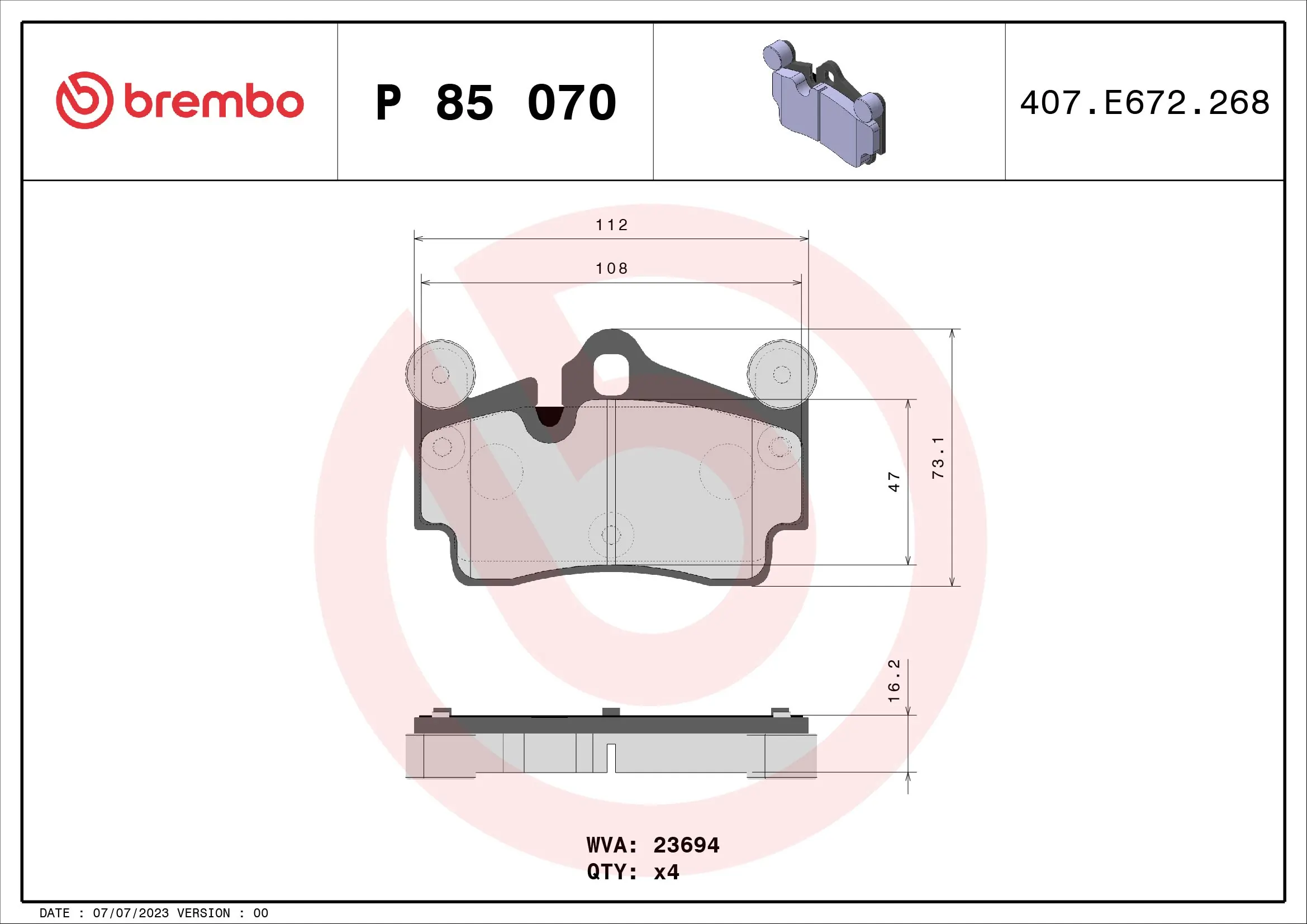 P85070 Brembo