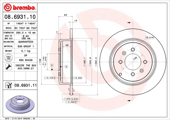 08693111 Brembo