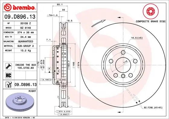 09D89613 Brembo