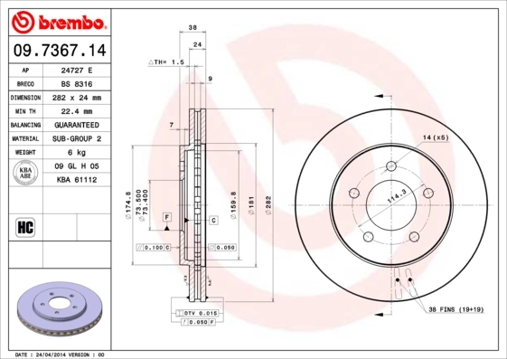 09736714 Brembo