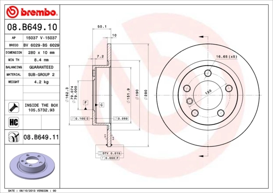 08B64911 Brembo