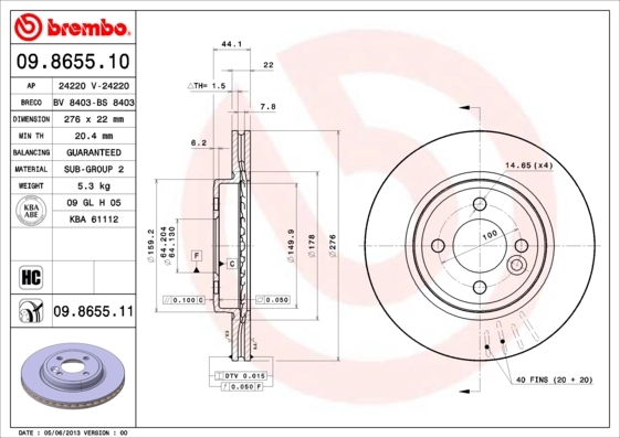 09865511 Brembo