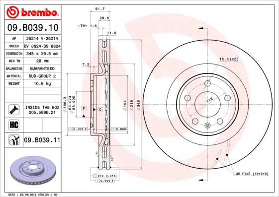 09B03911 Brembo