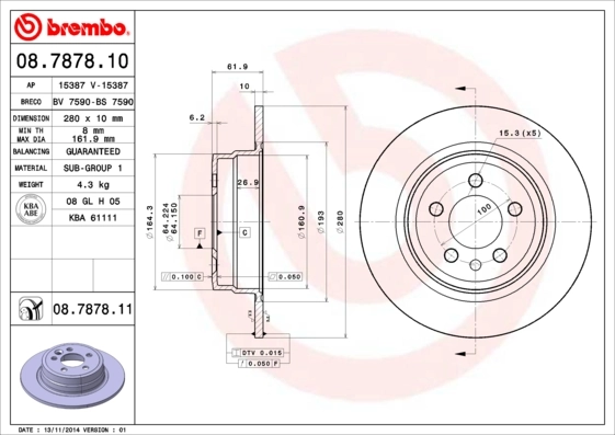 08787811 Brembo