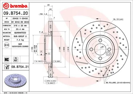 09B75421 Brembo