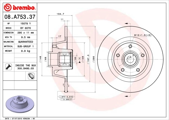 08A75337 Brembo
