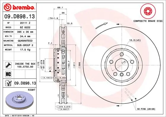09D89813 Brembo