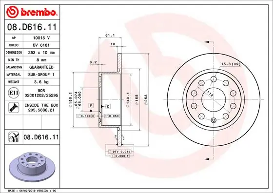 08D61611 Brembo