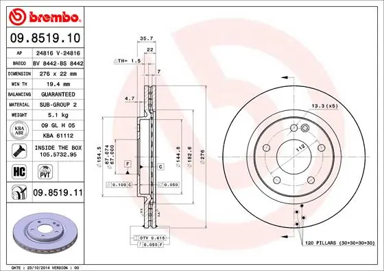09851911 Brembo