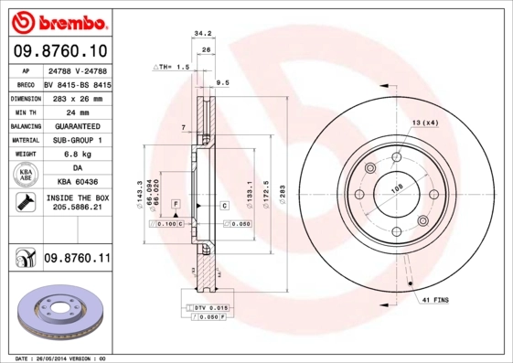 09876010 Brembo