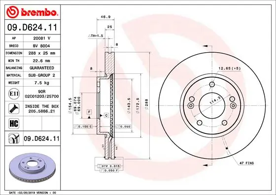 09D62411 Brembo